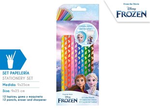 Frozen II zīmuļu krītiņu komplekts 12 krāsas cena un informācija | Modelēšanas un zīmēšanas piederumi | 220.lv