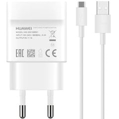 Зарядное устройство оригинальное Huawei HW-050100E01 + кабель MicroUSB 1m без упаковки белое цена и информация | Зарядные устройства для телефонов | 220.lv