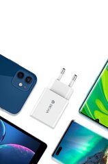 Сетевая зарядка Devia Smart PD+QC USB-A+Type-C 30W белая цена и информация | Зарядные устройства для телефонов | 220.lv