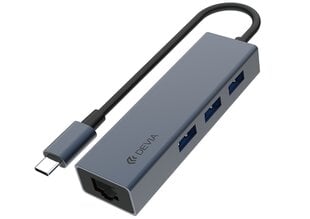 USB разветвитель Devia Leopard Type-C To USB 3.1 + USB3.0*4 цвет серый цена и информация | Адаптеры и USB разветвители | 220.lv