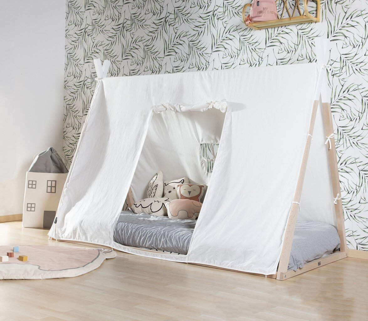 Childwood tipi gultas rāmis, 90x200 cm, balts/brūns cena un informācija | Bērnu gultas | 220.lv