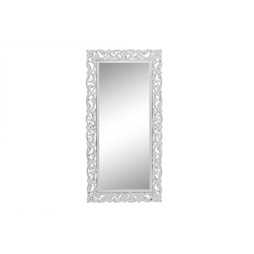 Sienas spogulis DKD Home Decor Stikls MDF Balts Mango koks (61 x 122 x 2,5 cm) cena un informācija | Spoguļi | 220.lv