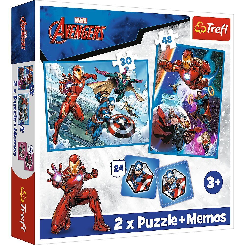 TREFL AVENGERS puzles komplekts, 30 gab. + 48 gab. + 24 memo цена и информация | Puzles, 3D puzles | 220.lv