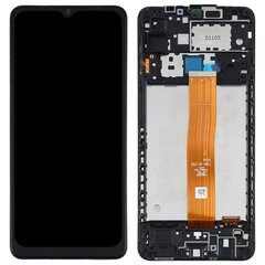Displejs Samsung A125 A12 ar skārienjūtīgo paneli ar rāmi oriģināls Black (service pack) cena un informācija | Telefonu rezerves daļas un instrumenti to remontam | 220.lv