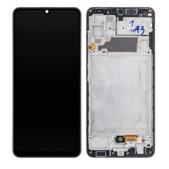 Displejs Samsung A325 A32 4G ar skarienekranu un rāmi oriģināls Awesome Black (service pack) cena un informācija | Telefonu rezerves daļas un instrumenti to remontam | 220.lv