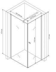 Stūra dušas kabīne Rubineta DKK03, 1000x780cm цена и информация | Душевые кабины | 220.lv