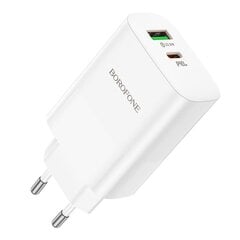 Lādētājs Borofone BN10 Type-C 65W/USB-A 22.5W balts cena un informācija | Lādētāji un adapteri | 220.lv