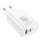Lādētājs Borofone BN10 Type-C 65W/USB-A 22.5W balts cena un informācija | Lādētāji un adapteri | 220.lv