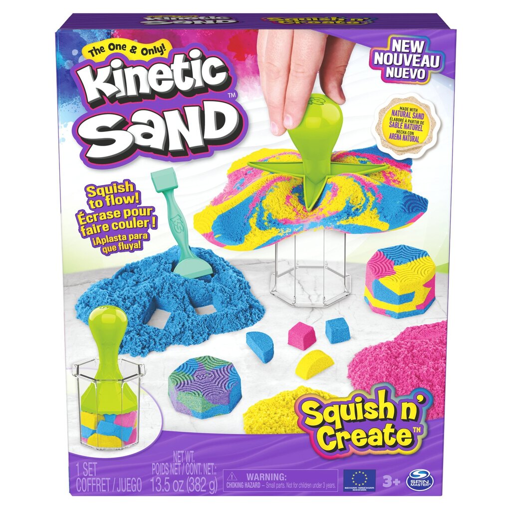 KINETIC SAND Rotaļu komplekts "Squish N´ Create" cena un informācija | Modelēšanas un zīmēšanas piederumi | 220.lv