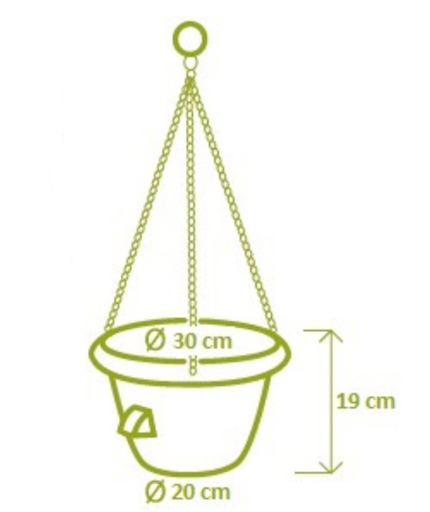 Puķu pods ar pašlaistīšanu uz ķēdes 30 cm Uno Siesta, terakota цена и информация | Puķu podi | 220.lv