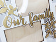 Kāzu balts koka fotorāmis ar putnu un zaru dekoru ar lapām un uzrakstu “Our family” cena un informācija | Foto rāmji, foto albumi | 220.lv