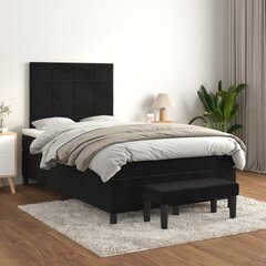 vidaXL atsperu gulta ar matraci, melna samts, 120x200 cm цена и информация | Кровати | 220.lv