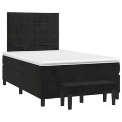 vidaXL atsperu gulta ar matraci, melna samts, 120x200 cm цена и информация | Кровати | 220.lv