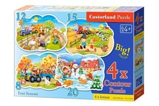 Puzle Castorland Četri gadalaiki 4in1, 55 daļas cena un informācija | Puzles, 3D puzles | 220.lv