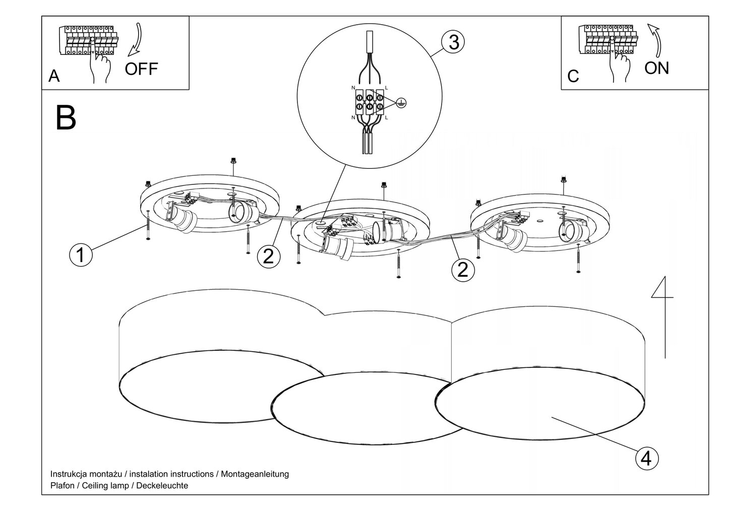 Griestu lampa Aplis 3A цена и информация | Griestu lampas | 220.lv