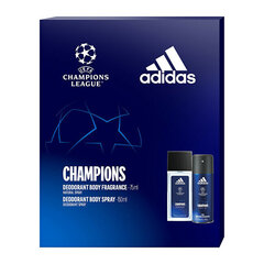 Набор для мужчин Adidas Uefa Champions League Edition: парфюмированный спрей для тела, 75 мл + дезодорант-спрей, 150 мл цена и информация | Adidas Духи | 220.lv