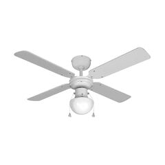 Griestu ventilators ar apgaismojumu EDM Caribe Balts 50 W cena un informācija | Griestu lampas-ventilatori | 220.lv