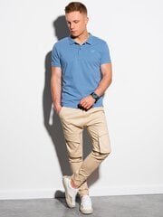 Рубашка поло, мужская, хлопковая, S1374, синяя цена и информация | Мужские футболки | 220.lv