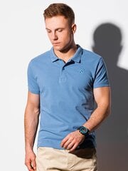Vīriešu kokvilnas polo krekls S1374 zils cena un informācija | Vīriešu T-krekli | 220.lv