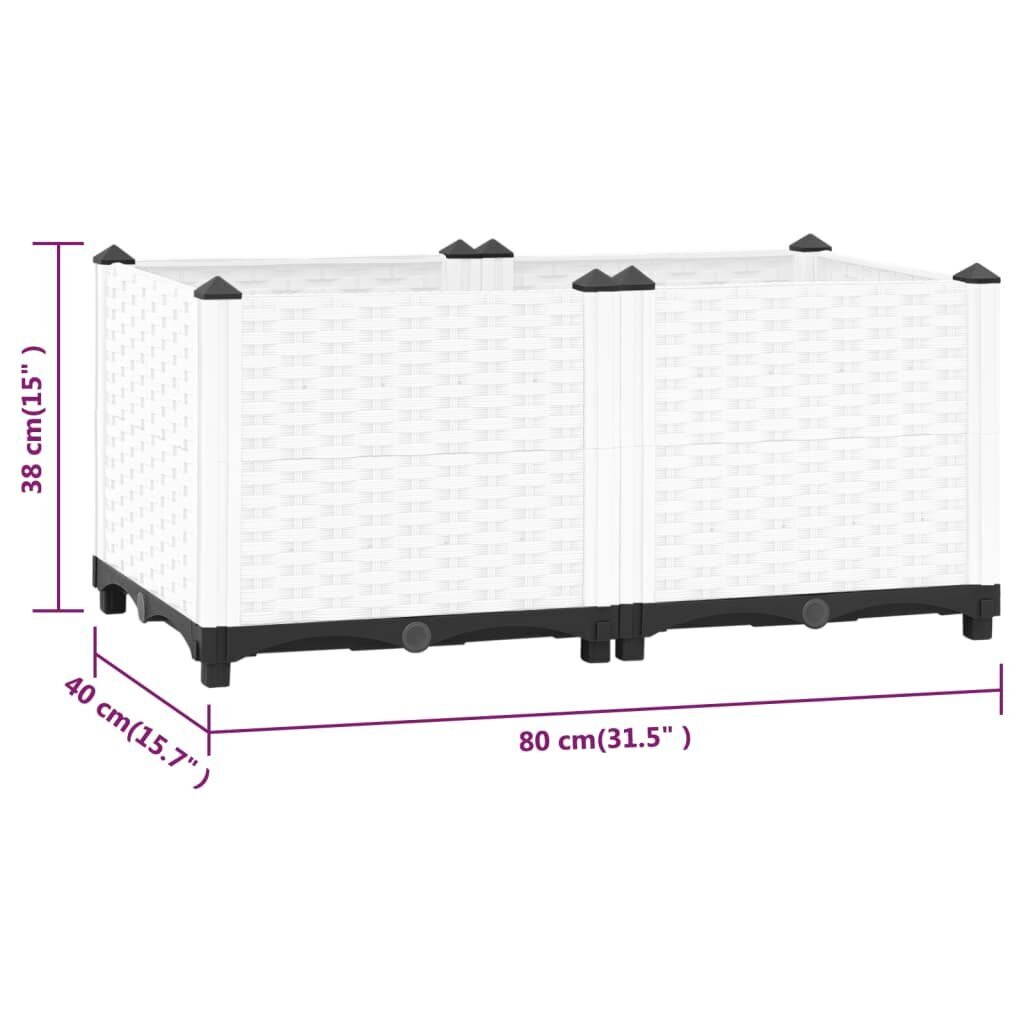 vidaXL puķu kaste, 80x40x38 cm, polipropilēns cena un informācija | Balkona kastes | 220.lv