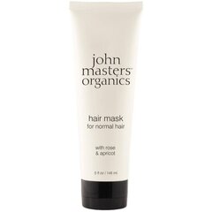 Matu maska ​​normāliem matiem, ar rozēm un aprikozēm John Masters Organics, 148 ml cena un informācija | Matu uzlabošanai | 220.lv