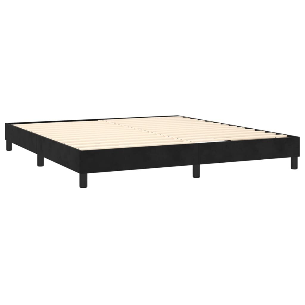 vidaXL atsperu gulta ar matraci, melna samts, 180x200 cm цена и информация | Gultas | 220.lv