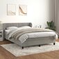 vidaXL atsperu gulta ar matraci, gaiši pelēka samts, 140x190 cm цена и информация | Gultas | 220.lv