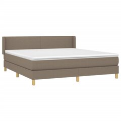vidaXL atsperu gulta ar matraci, pelēkbrūns, 180x200 cm, audums cena un informācija | Gultas | 220.lv
