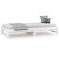 vidaXL izvelkama gulta, balta, 2x(80x200) cm, priedes masīvkoks cena un informācija | Gultas | 220.lv