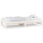 vidaXL izvelkama gulta, balta, 2x(80x200) cm, priedes masīvkoks цена и информация | Gultas | 220.lv
