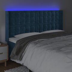 Изголовье со светодиодом, темно-синее, 163x16x118/128 см цена и информация | Кровати | 220.lv
