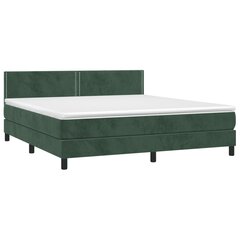 vidaXL atsperu gulta ar matraci, tumši zaļš samts, 180x200 cm цена и информация | Кровати | 220.lv
