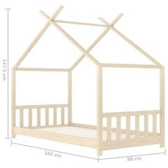 vidaXL bērnu gultas rāmis, 80x160 cm, priedes masīvkoks цена и информация | Детские кровати | 220.lv