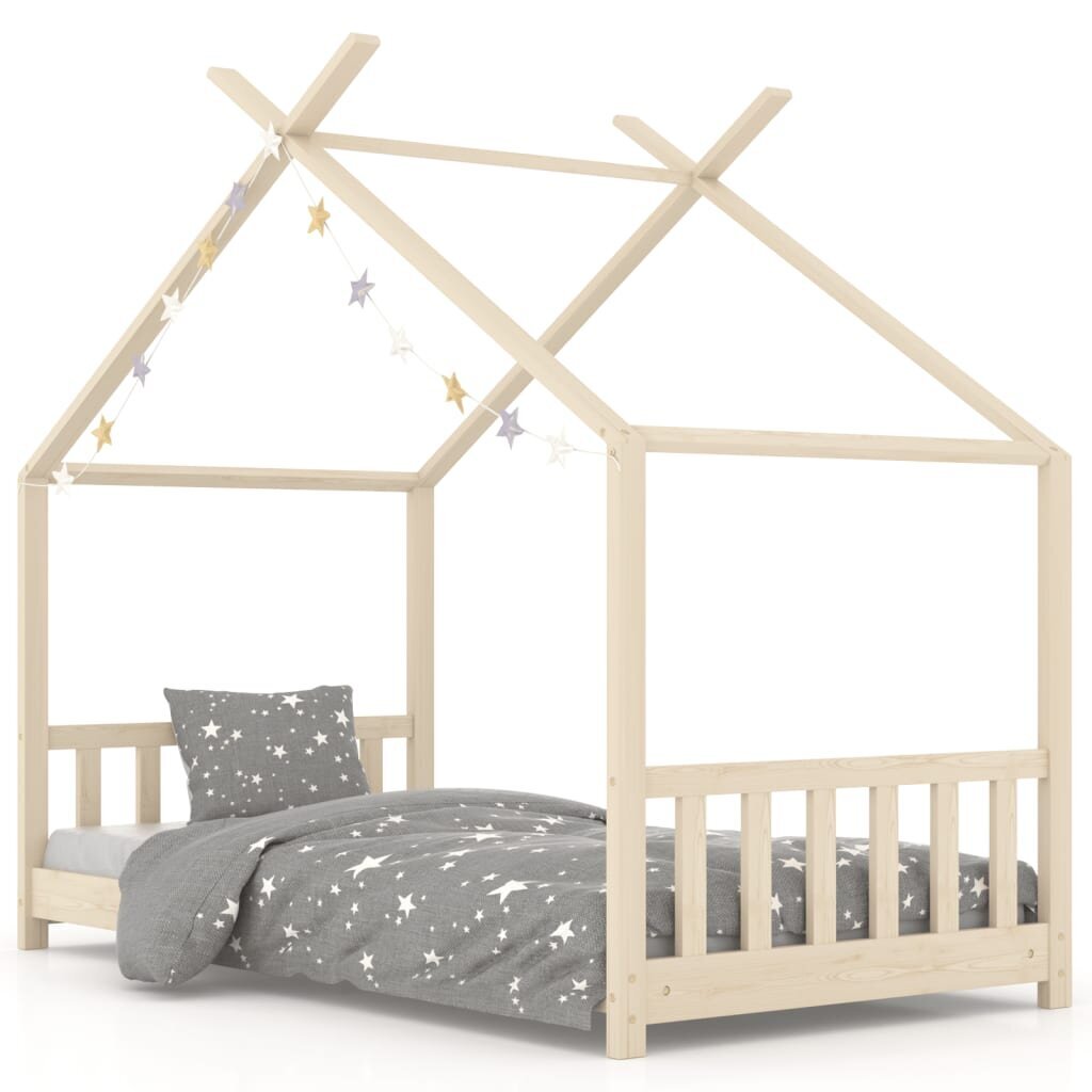 vidaXL bērnu gultas rāmis, 80x160 cm, priedes masīvkoks cena un informācija | Bērnu gultas | 220.lv