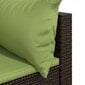 vidaXL dārza stūra dīvāns ar spilveniem, brūna PE rotangpalma cena un informācija | Dārza krēsli | 220.lv