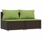 vidaXL vidējie dārza dīvāni, spilveni, 2 gab., brūna PE rotangpalma cena un informācija | Dārza krēsli | 220.lv