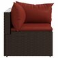 vidaXL dārza stūra dīvāns ar spilveniem, brūna PE rotangpalma cena un informācija | Dārza krēsli | 220.lv