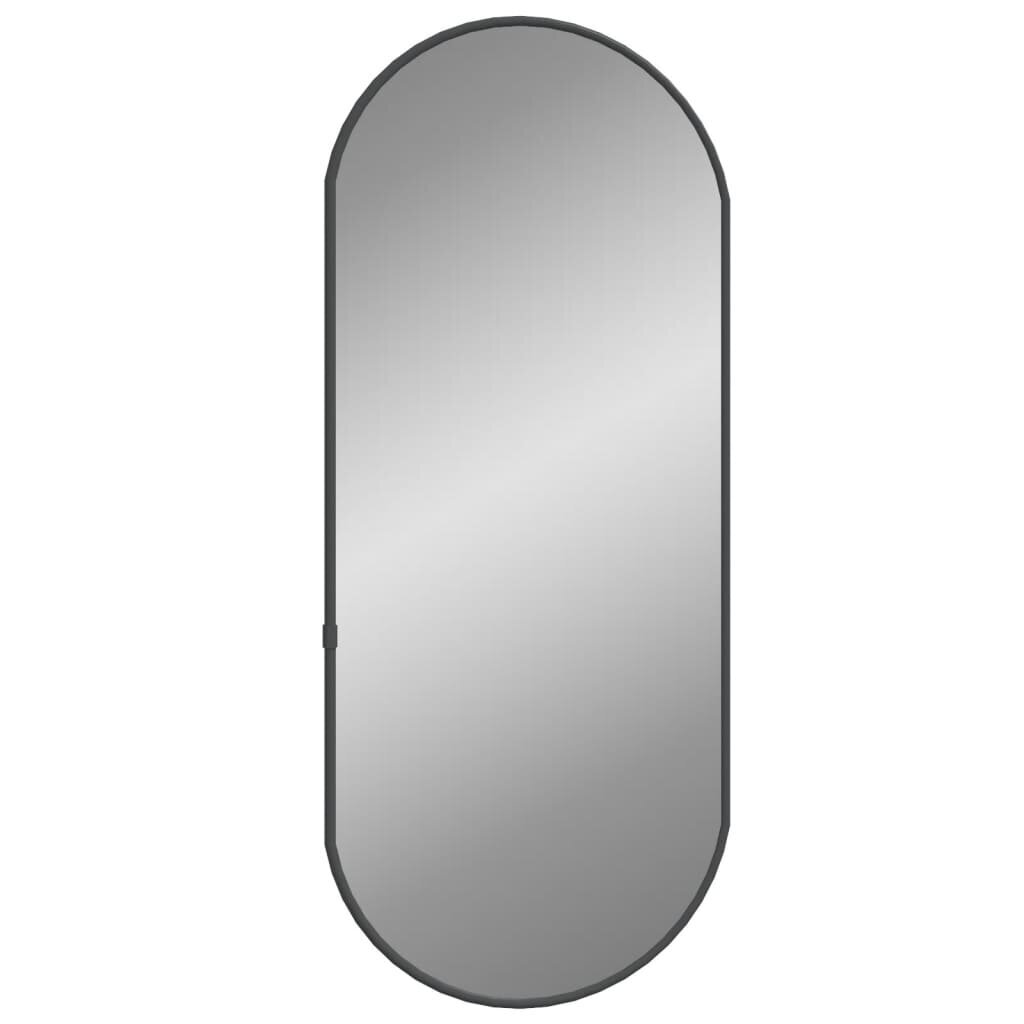 vidaXL sienas spogulis, melns, 60x25 cm, ovāls цена и информация | Spoguļi | 220.lv