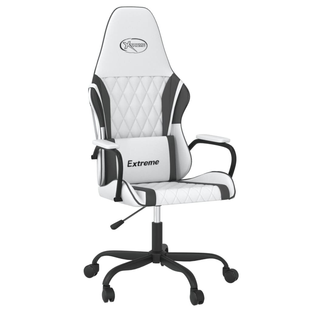 vidaXL datorspēļu krēsls, balta un melna mākslīgā āda cena un informācija | Biroja krēsli | 220.lv