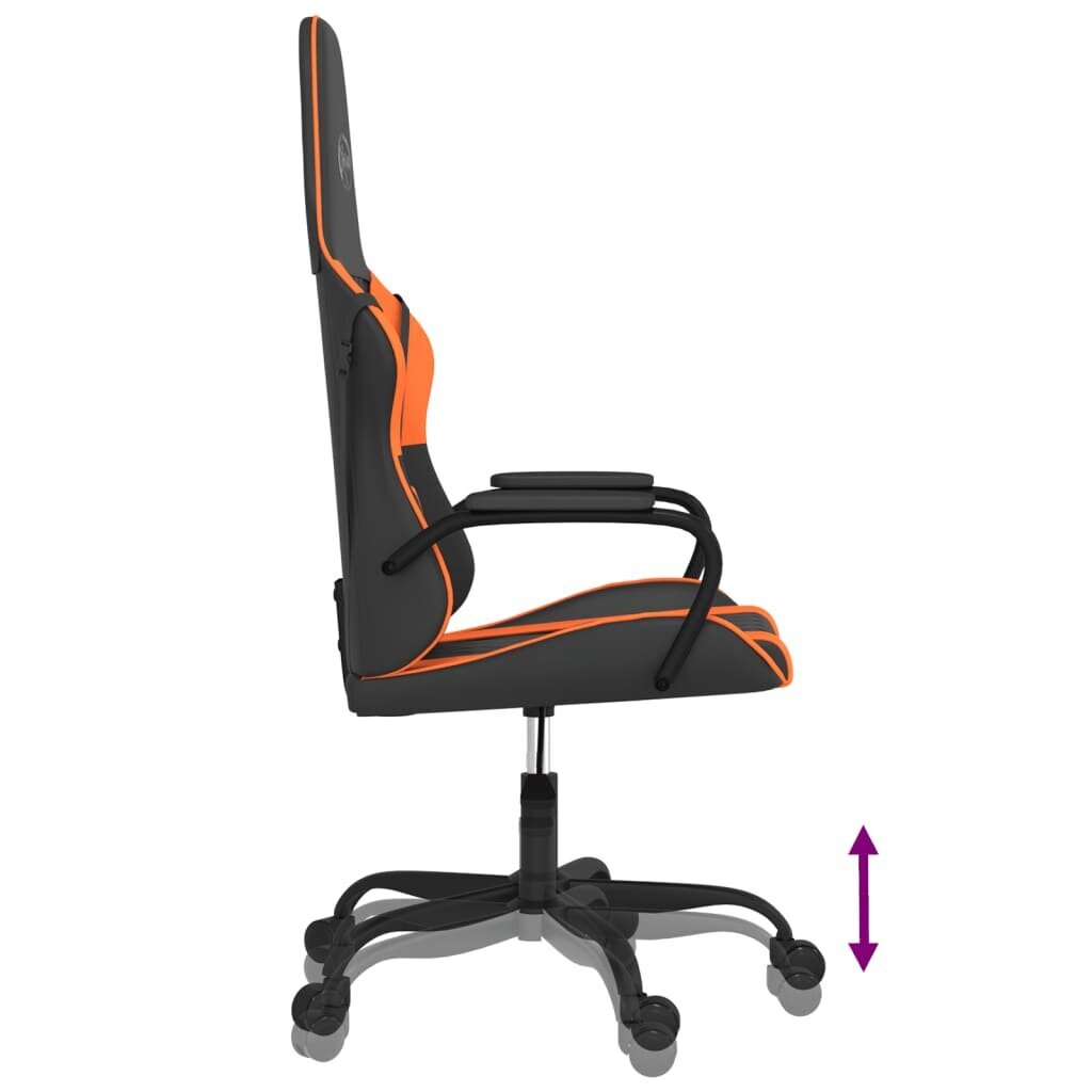 vidaXL datorspēļu krēsls, melna un oranža mākslīgā āda cena un informācija | Biroja krēsli | 220.lv