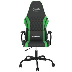 vidaXL datorspēļu krēsls, melna un zaļa mākslīgā āda цена и информация | Офисные кресла | 220.lv