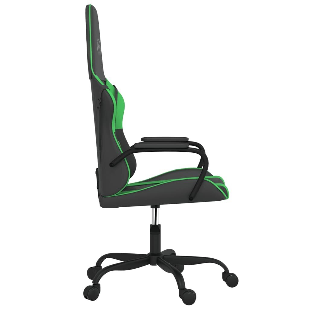 vidaXL datorspēļu krēsls, melna un zaļa mākslīgā āda cena un informācija | Biroja krēsli | 220.lv