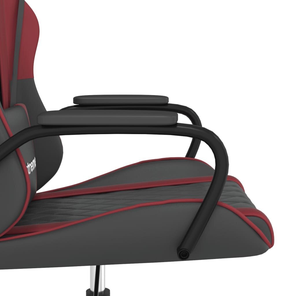vidaXL datorspēļu krēsls, melna un vīnsarkana mākslīgā āda cena un informācija | Biroja krēsli | 220.lv