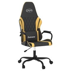 vidaXL datorspēļu krēsls, melna un zeltaina mākslīgā āda цена и информация | Офисные кресла | 220.lv