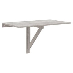 vidaXL sienas galds, betona pelēks, 100x60x56 cm, inženierijas koks cena un informācija | Dārza galdi | 220.lv
