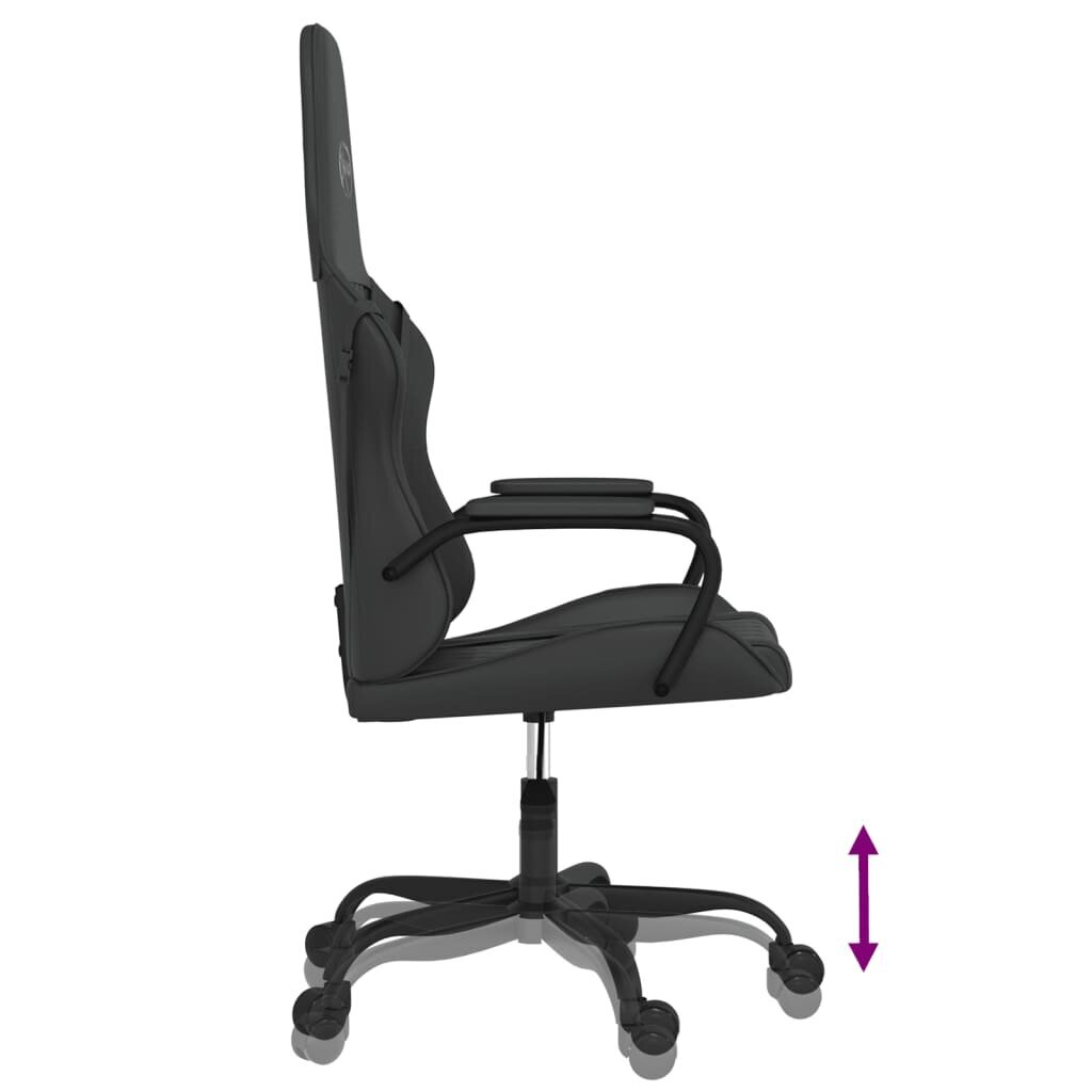 vidaXL datorspēļu krēsls, melna mākslīgā āda cena un informācija | Biroja krēsli | 220.lv
