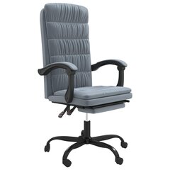 vidaXL biroja krēsls, atgāžams, tumši pelēks samts cena un informācija | Biroja krēsli | 220.lv