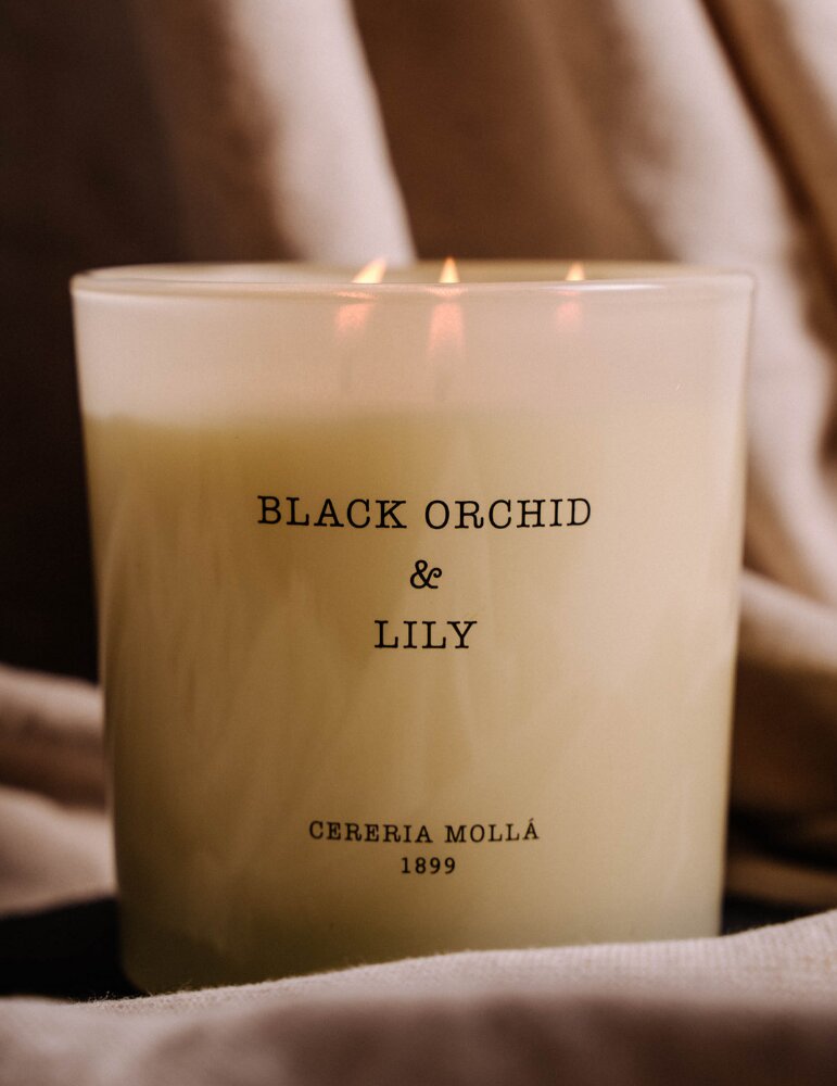 Aromātiska svece Cereria Molla Black Orchid & Lilly, 600 g cena un informācija | Sveces un svečturi | 220.lv