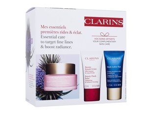 Набор для ухода за кожей лица Clarins: дневной крем Multi-Active, 50 мл + ночной крем Multi-Active, 15 мл + бальзам для лица Beauty Flash, 15 мл цена и информация | Кремы для лица | 220.lv