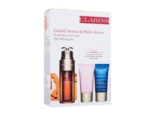 Sejas ādas kopšanas komplekts Clarins Programme Double & Multi Active: Sejas serums, 50 ml + dienas sejas krēms, 15 ml + nakts sejas krēms, 15 ml цена и информация | Сыворотки для лица, масла | 220.lv